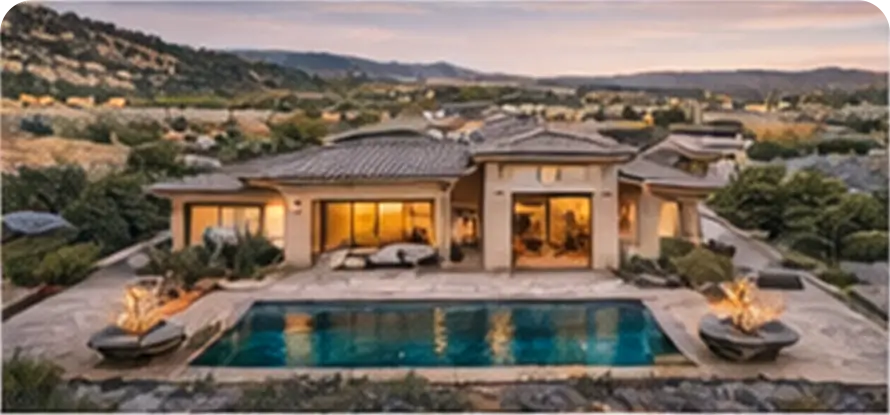 Drone footage capturing the exterior of a listed home