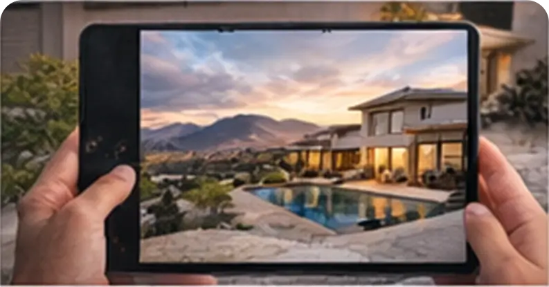 Luxury home marketing visual representing international reach