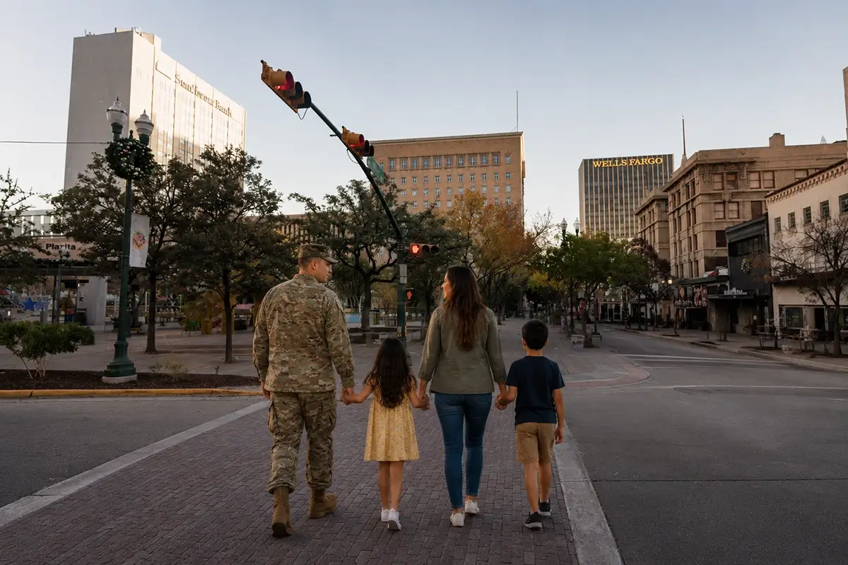 Military family moving to El Paso Texas near Fort Bliss during PCS season